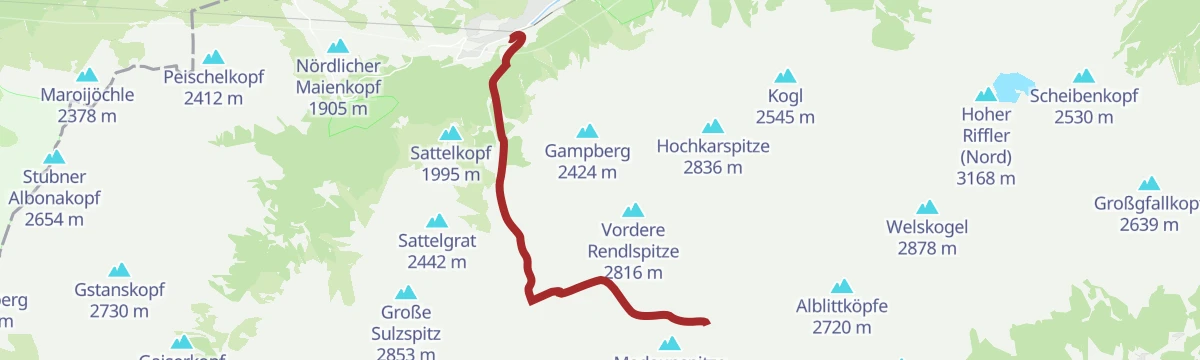 Route map: Sankt Anton - Kreuzjochspitze
